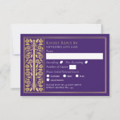Gold Purple Medieval Sword Wedding RSVP (Devant)