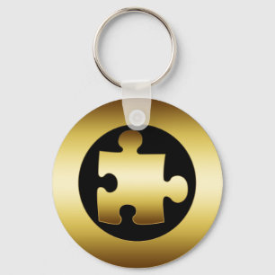 GOLD PUZZLE PIECE SLEUTELHANGER