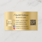 Gold qr code business logo loyalty card (Achterkant)