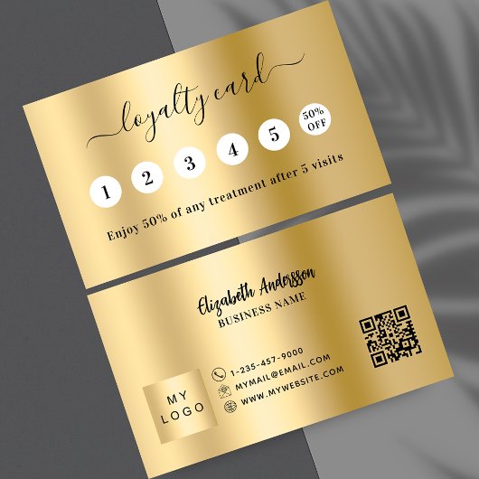 Gold qr code logo d'entreprise 5 visite carte de f