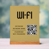 Gold QR Code Wifi Network Name & Password  (Neutre)