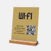 Gold QR Code Wifi Network Name & Password  (Angle)