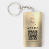 Gold QR-code Zakelijk Logo Promotioneel Sleutelhanger (Voorkant)