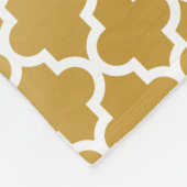 Gold Quatrefoil Patroon Fleece Deken (Hoek)