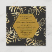  Gold Queen Bee Apiary Vierkante Visitekaartje (Achterkant)