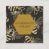  Gold Queen Bee Apiary Vierkante Visitekaartje (Voorkant)