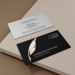 Gold Quill Pen BLACK PUBLIEK NOTAY SINGENT Visitekaartje