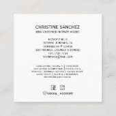 Gold Quill Pen MOBILE NOTARY SINGENT Blue Vierkante Visitekaartje (Achterkant)