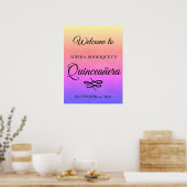Gold Quinceañera 15e Anniversaire Poster de bienve (Cuisine)