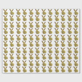 Gold Rabbit Pattern Chinese nieuwjaar 2023 Cadeaupapier (Vlak)