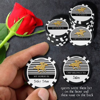 Gold Racehorse Derby Dag Poker Chips