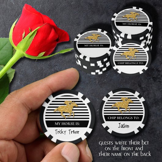 Gold Racehorse Derby Dag Poker Chips