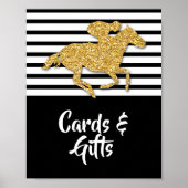 Gold Racehorse Derby Kaarten & Geschenken Poster (Voorkant)