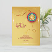 Gold Raksha Bandhan Wenskaart (Staand voorkant)