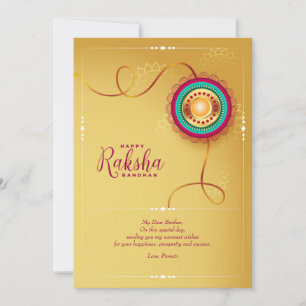Gold Raksha Bandhan Wenskaart