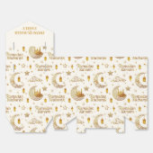 Gold Ramadan Mubarak Pattern with Custom Name Bedankdoosjes (Ongevouwen)