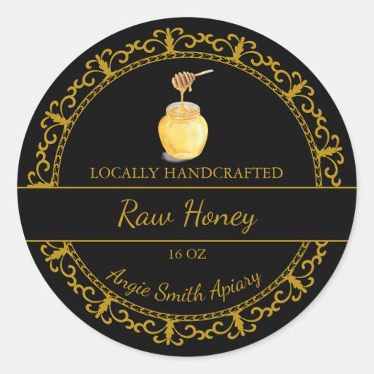  Gold Raw Honey Label (Voorkant)