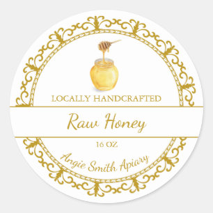 Gold Raw Honey Label