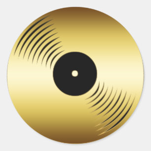 GOLD RECORD ALBUM RONDE STICKER