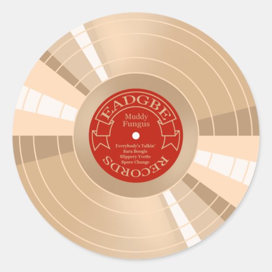 Gold Record Ronde Sticker (Voorkant)
