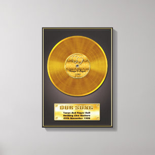 Gold Record Special Date Memory Gift Canvas Afdruk