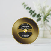 Gold Record Vinyl 45 Retraite Party Invitation (Debout devant)