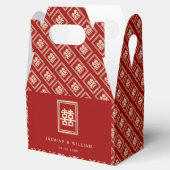 Gold Rectangle Double Happiness Chinese Wedding Bedankdoosjes (Geopend)