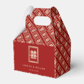 Gold Rectangle Double Happiness Chinese Wedding Bedankdoosjes (Voorkant Zijde)