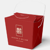 Gold Rectangle Double Happiness Chinese Wedding Bedankdoosjes (Voorkant)