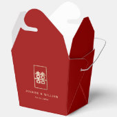 Gold Rectangle Double Happiness Chinese Wedding Bedankdoosjes (Open)