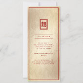 Gold Rectangle Double Happiness Chinese Wedding Kaart (Achterkant)