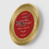 Gold & Red 50 bruiloft Jubileum Grote Klok (Hoek)