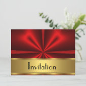 Gold Red Any Party Kaart (Staand voorkant)