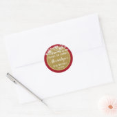 Gold Red Birthday Bedankt voor het verkrijgen van Ronde Sticker (Envelop)