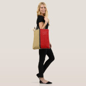 Gold Red Black Glitter Chic Monogram op maat Draagtas (Op model)