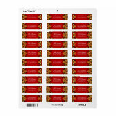 Gold+Red Bold Address Label (Full Sheet)