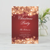 Gold Red Christmas Lights Invitation Programme et  (Debout devant)