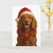 Gold / red Cocker Spaniel Happy Christmas card Kaart (Gele Bloem)