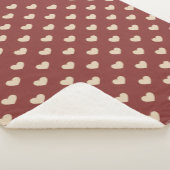 Gold Red Cream Glitter Hearts  Sherpa Deken (3/4)