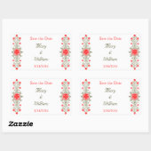 Gold Red Custom Enregistrer les stickers Date (Feuille)