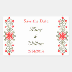 Gold Red Custom Enregistrer les stickers Date