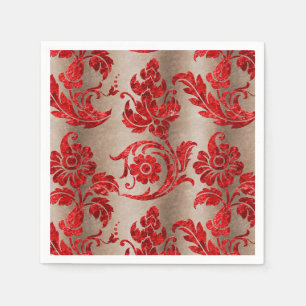 Gold Red Damask Servet