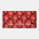 Gold Red Diamond Tufted Nom de texte personnalisé (Recto)