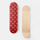 Gold Red Diamonds Tufted Leather Skateboard Cadeau (Recto)