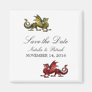 Gold Red Dragon bewaart de Date Magnet Magneet
