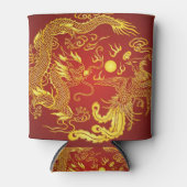 Gold Red Dragon Phoenix Chinese Weddenschap Favor Blikjeskoeler (Voorkant)