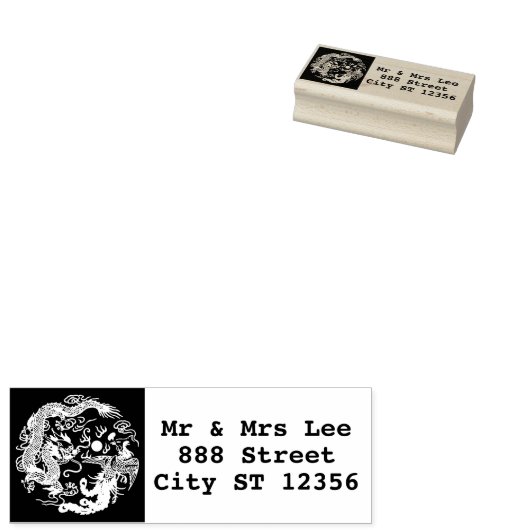 Gold Red Dragon Phoenix Chinese Weddenschap Favor Rubberstempel (Gestempeld)