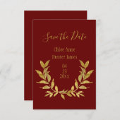 Gold Red Elegant Save The Date (Voorkant / Achterkant)