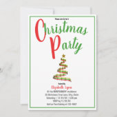 Gold, Red en Green Kerstparty Uitnodiging (Voorkant)