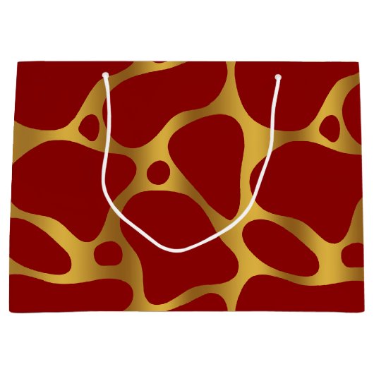 Gold & Red Giraffe Pattern Grote Cadeautas (Voorkant)